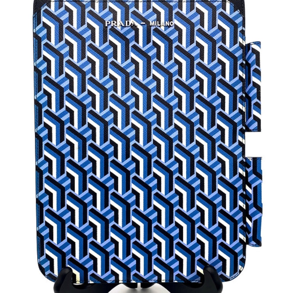 NWT Prada Blue and Black Geometric Tablet Sleeve, IPad case!